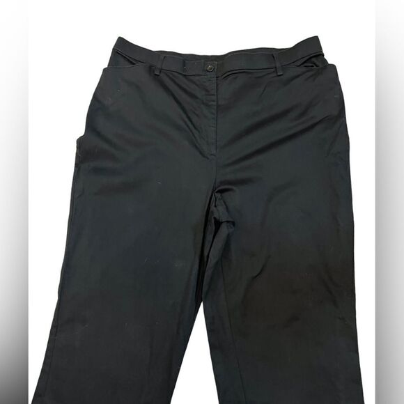 HAGGAR Black Wide Leg Cotton High Waist Dress Pant Trouser 16 - Picture 3 of 9